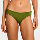 Green bikini bottom on a plain background.