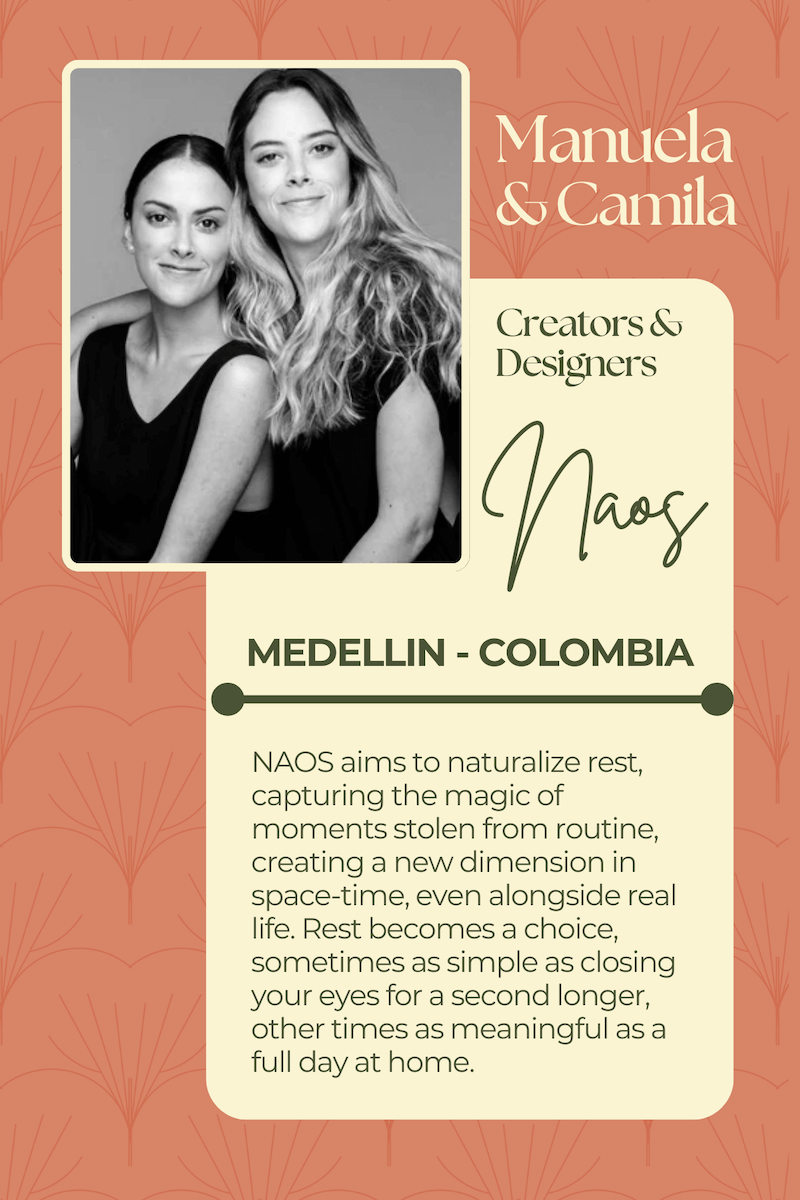 A text card about Manuela and Camila the Creators and Designers of Naos.