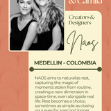 A text card about Manuela and Camila the Creators and Designers of Naos.