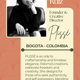 A title card of Paloma Ruiz the founder and creative director of Plisse.
