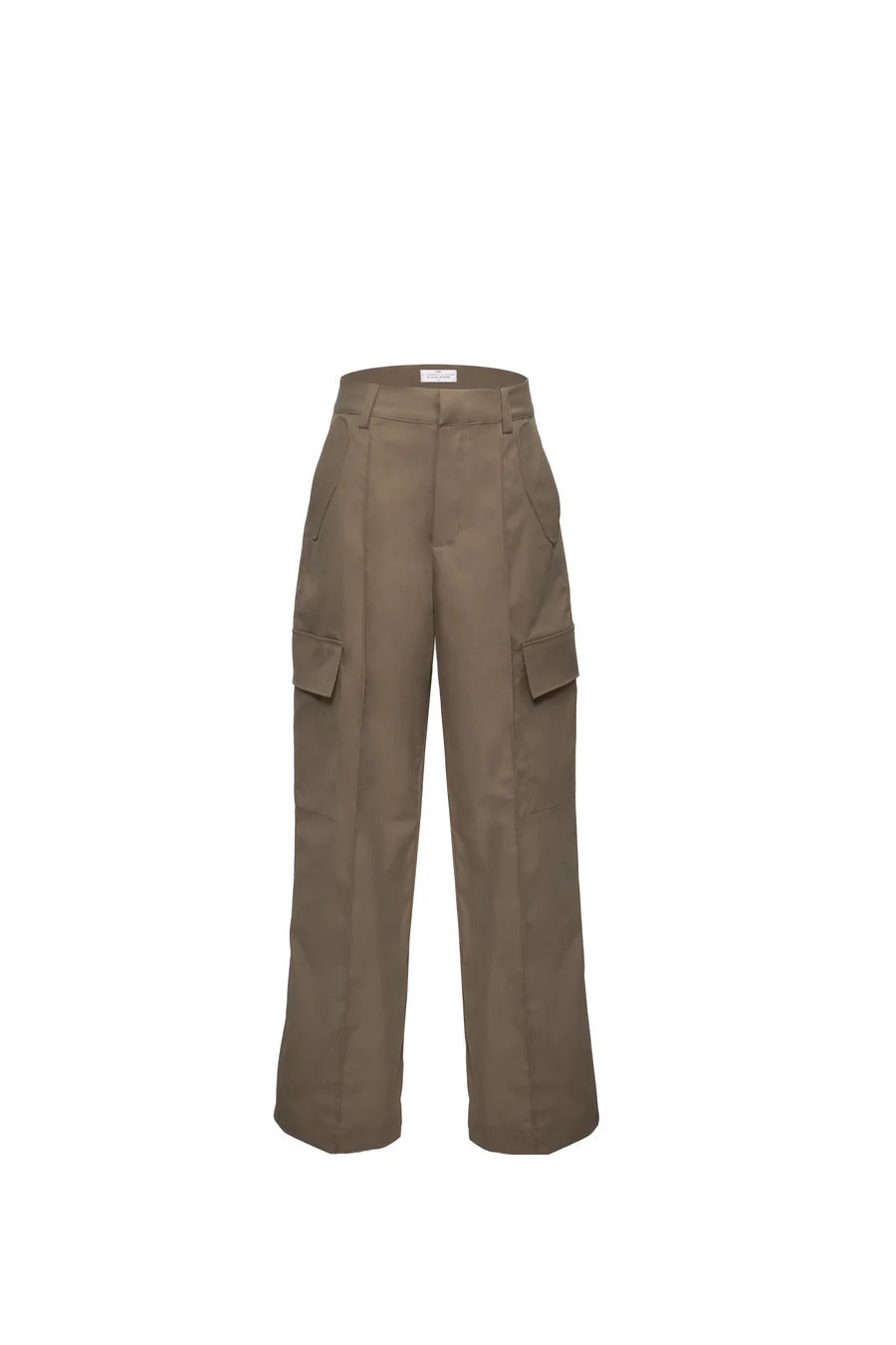 Brown cargo pants on a white background.