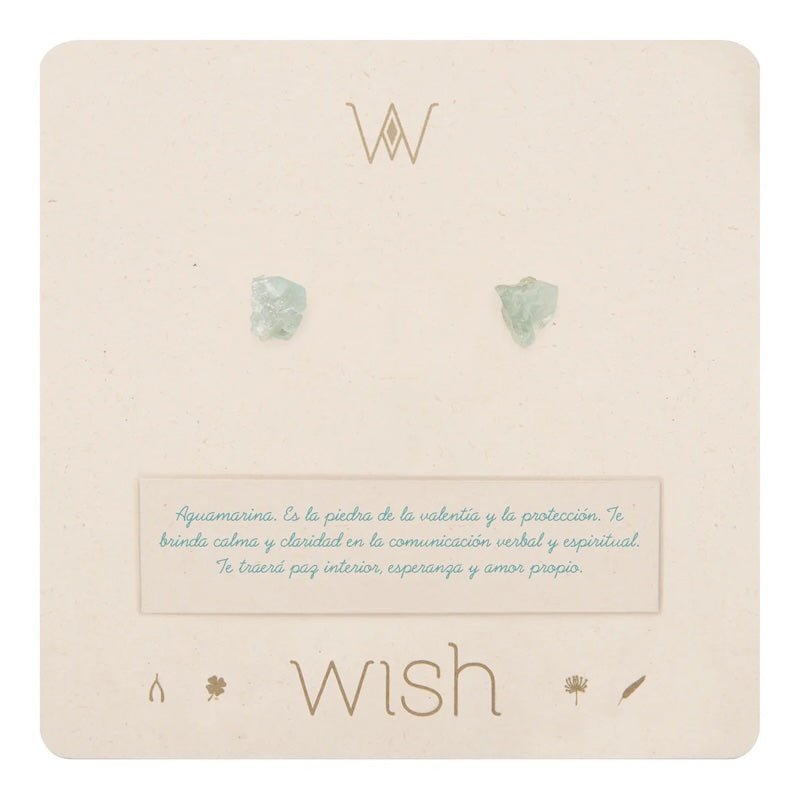 Raw aquamarine stone earring studs.