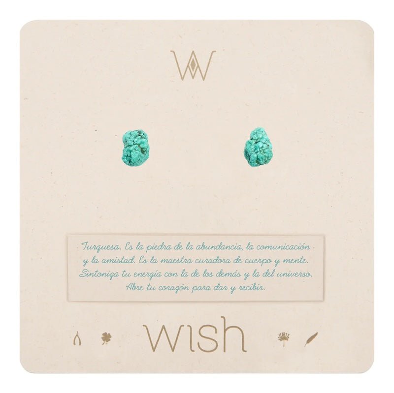 Raw turquoise stone earring studs.