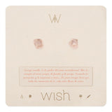 Raw rose quartz stone earring studs.