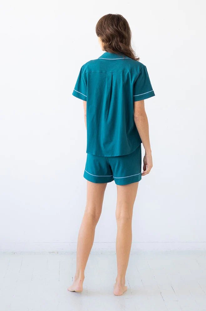 Classic Shorties Pajama Set in Pima Cotton - EVAMAIA
