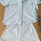 Classic Shorties Pajama Set in Pima Cotton - EVAMAIA
