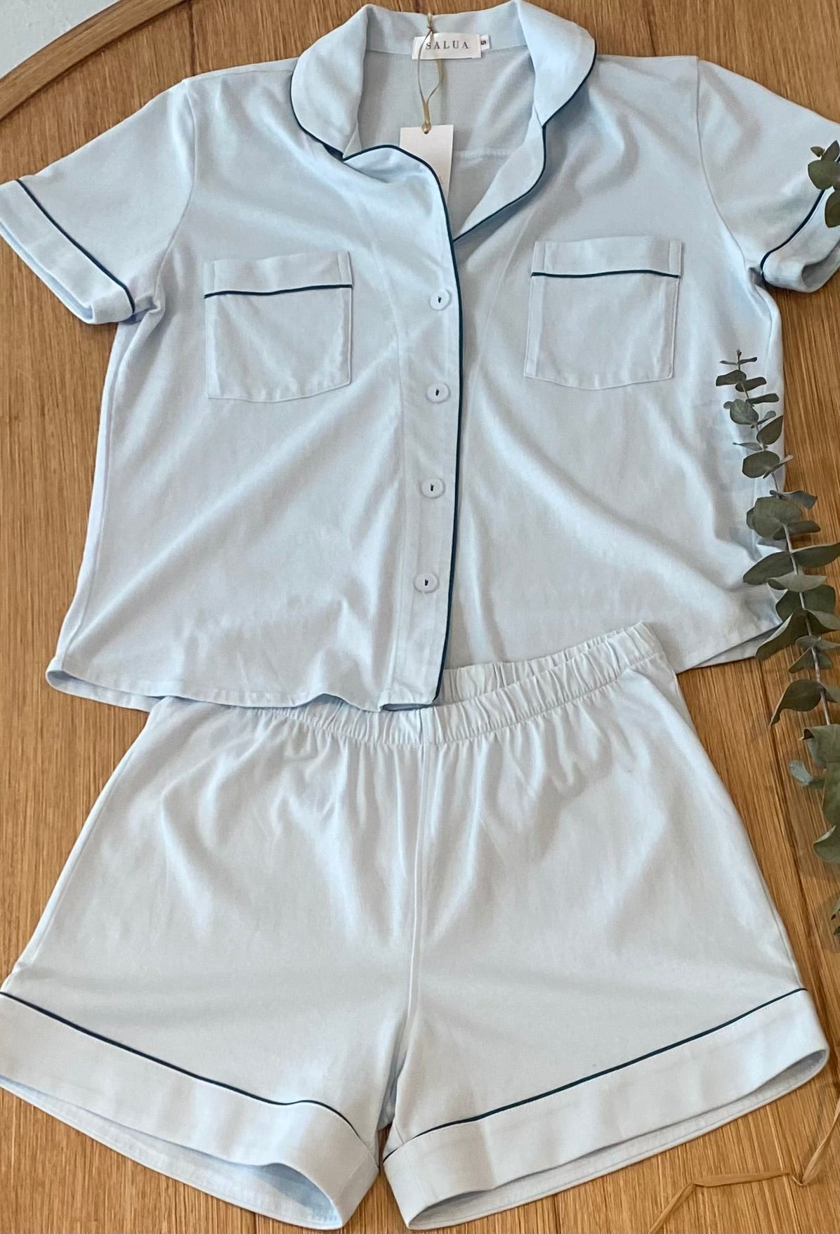 Classic Shorties Pajama Set in Pima Cotton - EVAMAIA