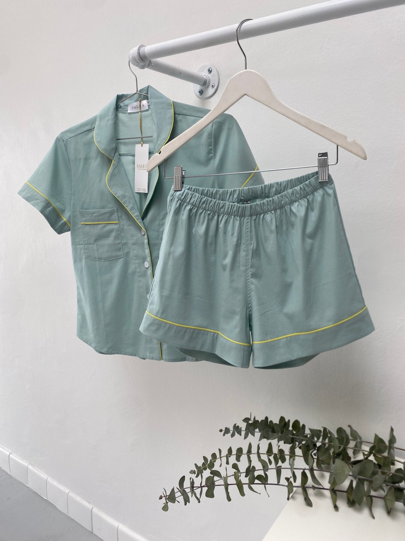 Classic Shorties Pajamas Set in Woven Cotton - EVAMAIA