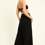 Classic Wrap Skirt with Hidden Button and Side Tie Strap - EVAMAIA