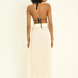 Classic Wrap Skirt with Hidden Button and Side Tie Strap - EVAMAIA