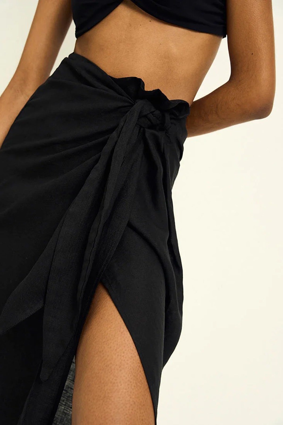 Dune Pareo Skirt with Front Tie Detail - EVAMAIA