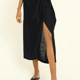 Dune Pareo Skirt with Front Tie Detail - EVAMAIA