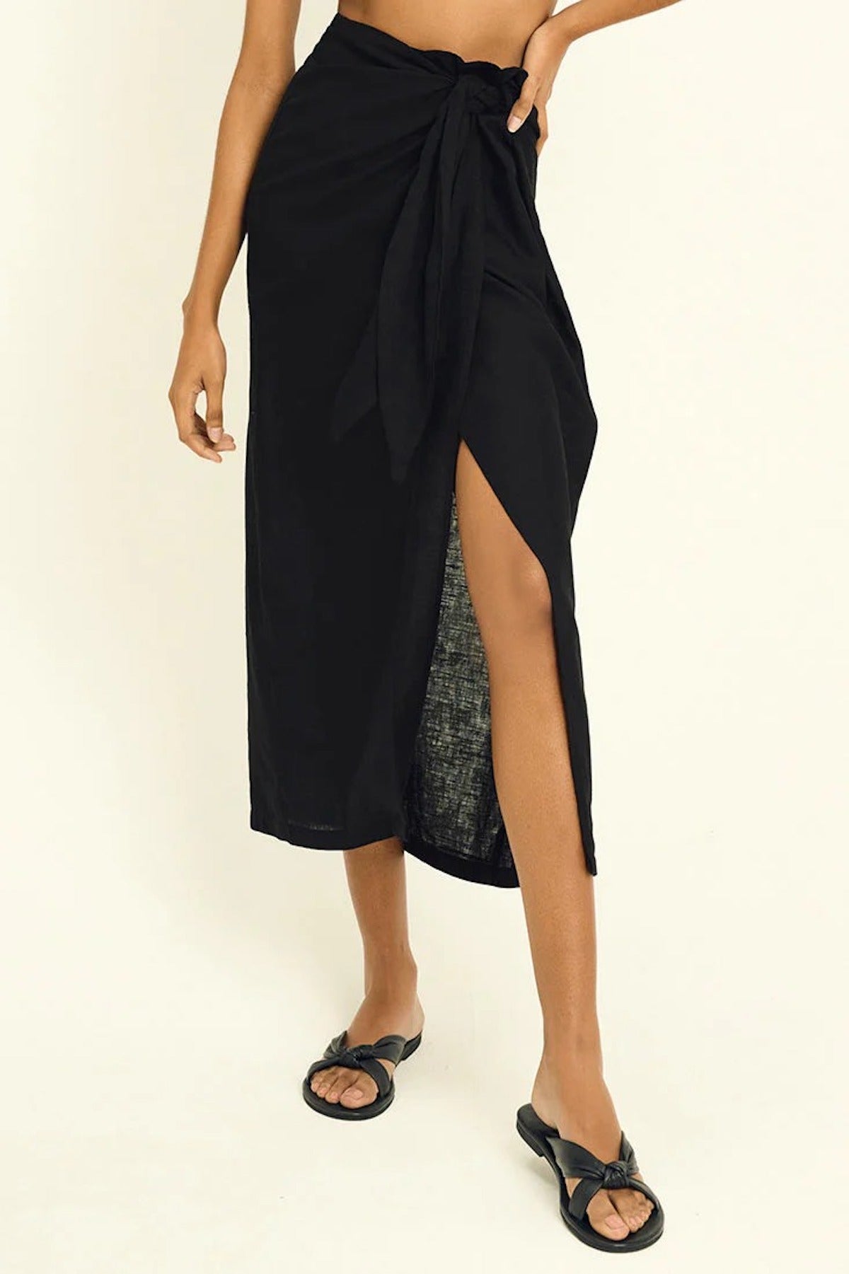 Dune Pareo Skirt with Front Tie Detail - EVAMAIA
