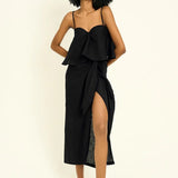 Dune Pareo Skirt with Front Tie Detail - EVAMAIA