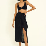 Dune Pareo Skirt with Front Tie Detail - EVAMAIA