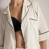 Piped PJ Set - Shorts - EVAMAIA