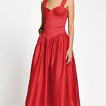 Red dress on a white background.