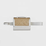 White Belt Bag and Clutch with Iraca Weaving