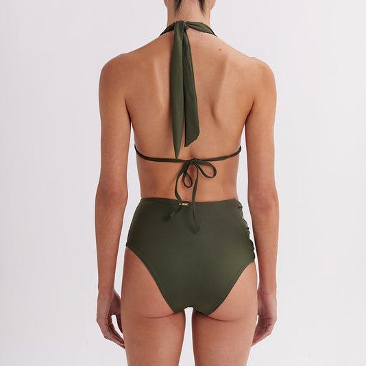 Nayra Military Green Bikini Top