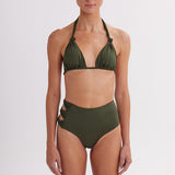 Nayra Military Green Bikini Top