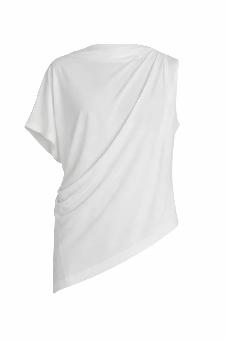 White draped top on a white background
