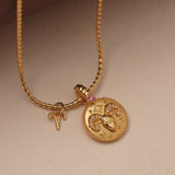 24k Gold Plated Zodiac Sign Necklace with Natural Stone Charm