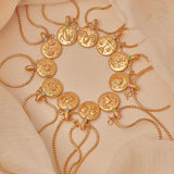 24k Gold Plated Zodiac Sign Necklace with Natural Stone Charm