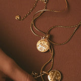 24k Gold Plated Zodiac Sign Necklace with Natural Stone Charm