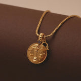 24k Gold Plated Zodiac Sign Necklace with Natural Stone Charm