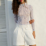 Long Sleeve Mesh Top
