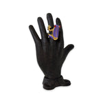 Froggy Ring- Gold Plated purple with red eye