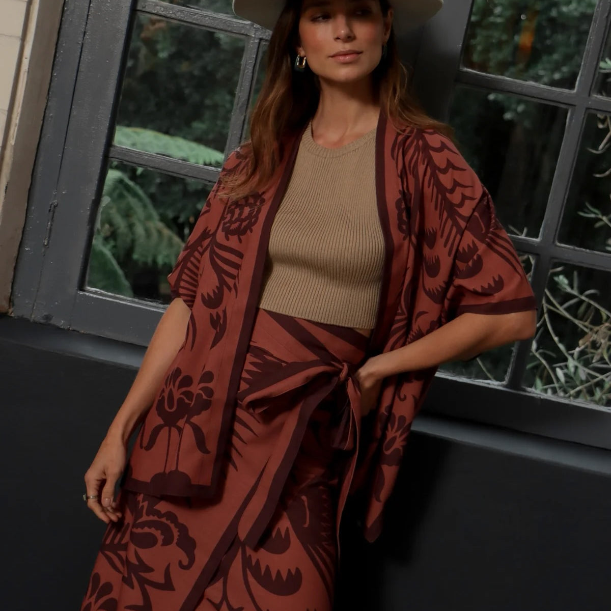 Agave Short Kimono and Cover Up