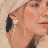 Wolf Tribute Statement Silver Earrings