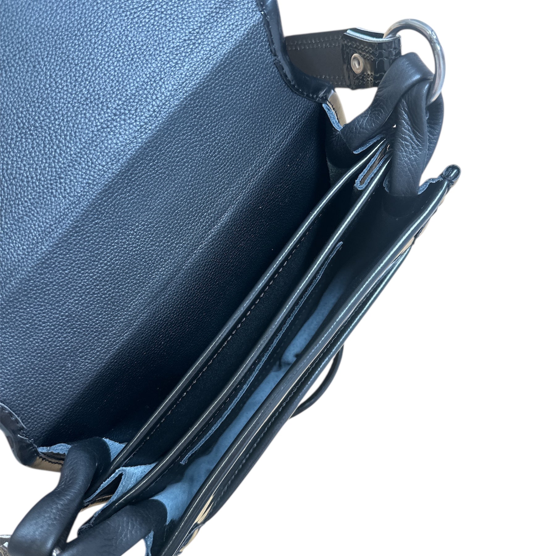 Animal print leather carriell crossbody purse. 