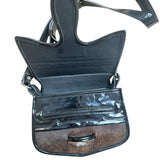 Animal print leather carriell crossbody purse. 