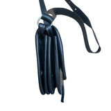 Black leather carriell crossbody bag.
