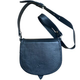 Black leather carriell crossbody bag.
