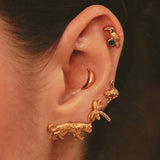 Gold Earrings Set with Tropical Theme