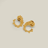 Gold vermeil mini hoops with sphere trim, handcrafted in Bogotá, Colombia