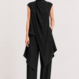 Anima Asymmetric Halter Blouse