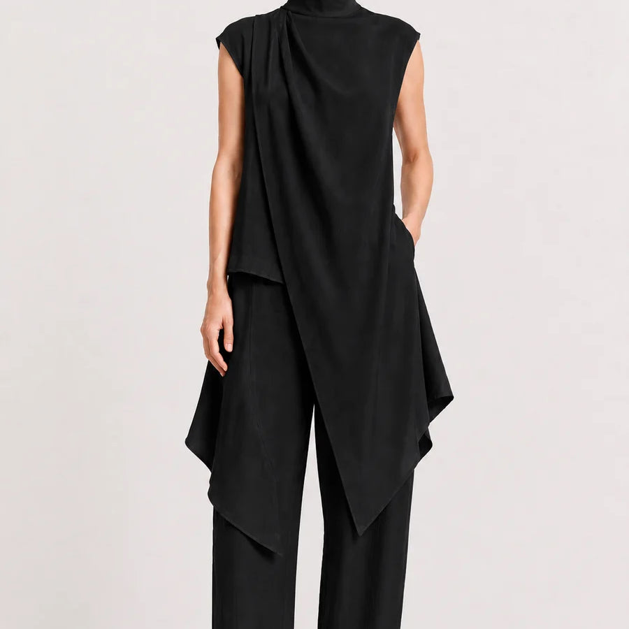 Anima Asymmetric Halter Blouse
