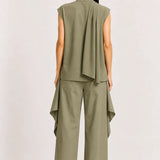 Anima Asymmetric Halter Blouse