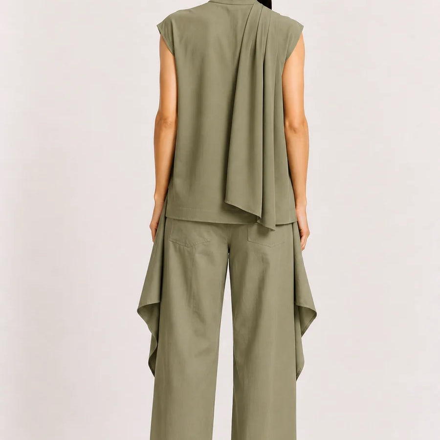 Anima Asymmetric Halter Blouse