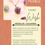 A title card for Monica the founder of Wish jewlery.