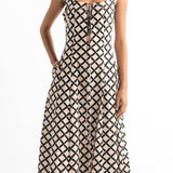 Berta Dress with Adjustable front Ties and Low Back