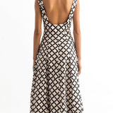 Berta Dress with Adjustable front Ties and Low Back