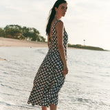 Berta Dress with Adjustable front Ties and Low Back