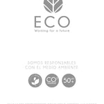 Image of a poster by Touche Collection showing that the bikinis they produced here were made with a Sustainable fabric that reduce the environmental impact during production.