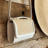 White Belt Bag and Clutch with Iraca Weaving