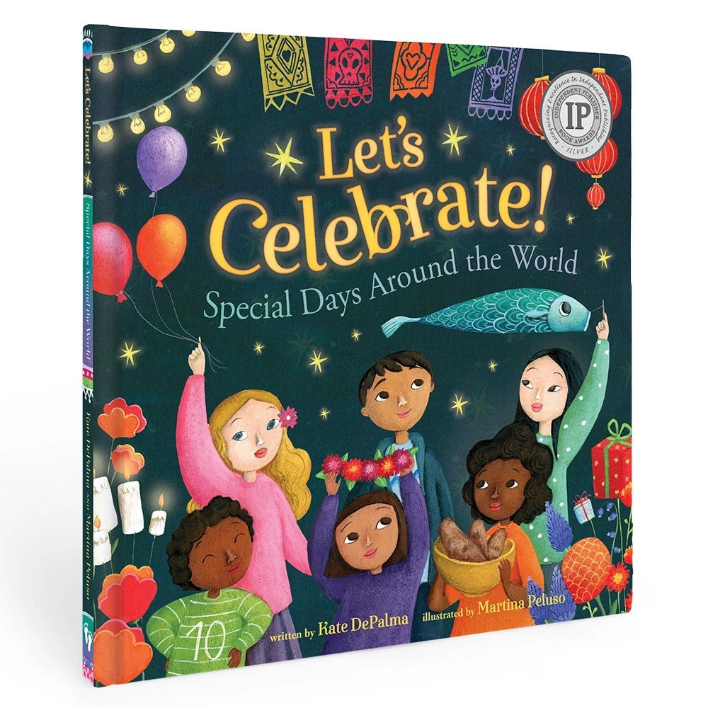 Children's book titled 'Let's Celebrate! Special Days Around the World' with colorful illustrations on the cover.